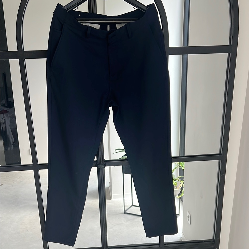 Zara Blue Dress Pants Structured Straight-Leg